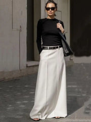 Formal Solid H-Line Skirt
