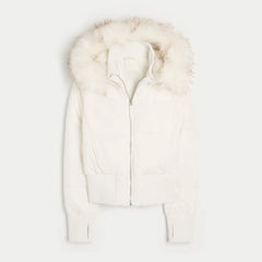 Fur-Collar Hooded Jacket