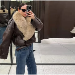 PU Leather Short Jacket