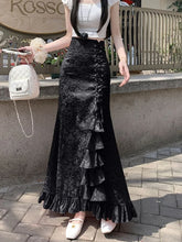 Tie Waist Gothic Print Skirt