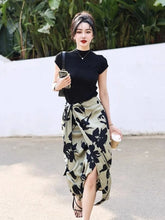 High Waist Midi A-Line Skirt