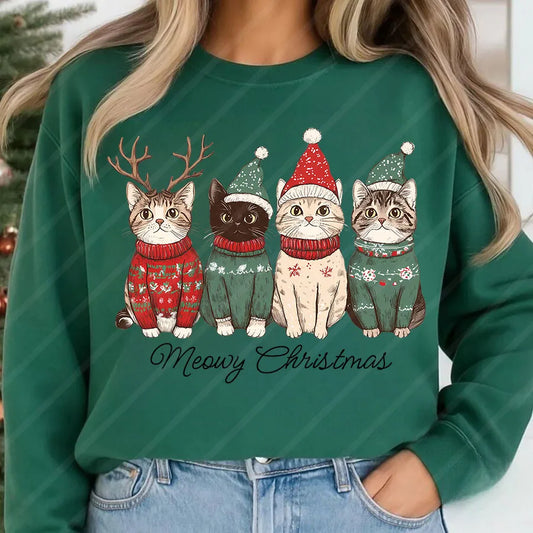 Cute Cat Christmas Heat Transfer