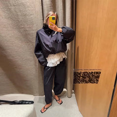 Solid Zip Stand Collar Bomber Jacket