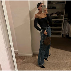 Rivet High Waist Wide Leg Jeans