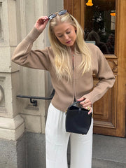 O-Neck Knitted Zipper Cardigan