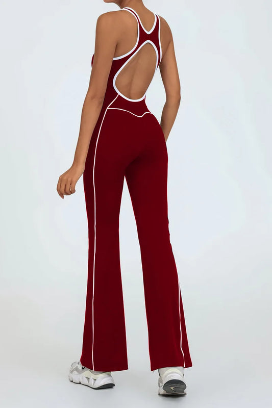 Backless Flare Yoga Jumpsuit