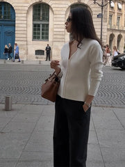 O-Neck Knitted Zipper Cardigan