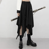 Dark Gothic Irregular Midi Skirt