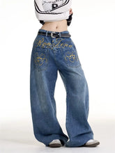 Embroidered Butterfly Jeans