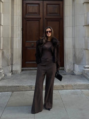 Suede Lace-up Lapel Jacket