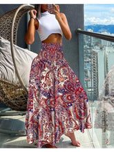 Floral Elastic High Waist Skirt
