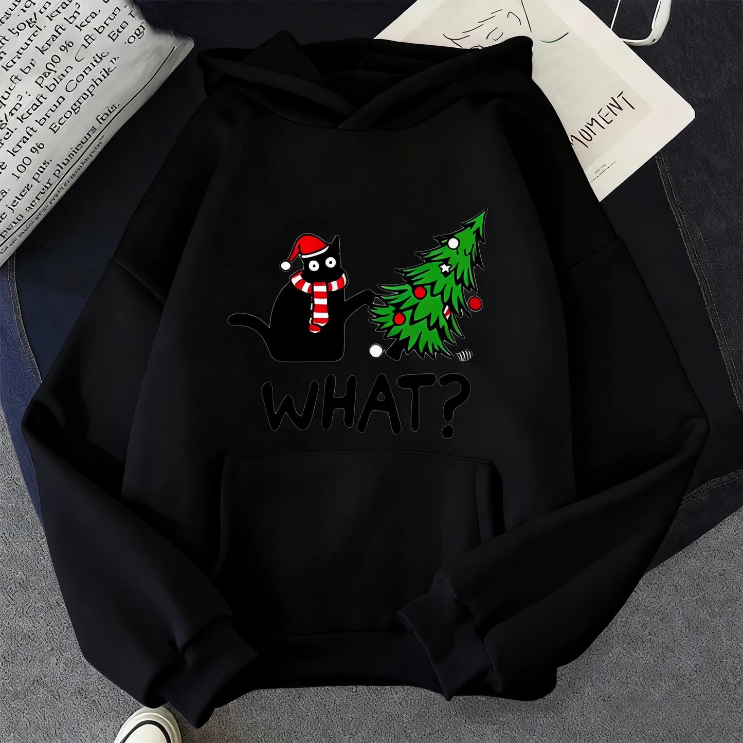 Christmas Cat & Tree Hoodie