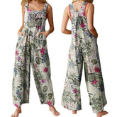 Floral Square Neck Cotton Jumpsuit