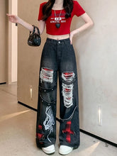 High Waist Hollow Hole Jeans