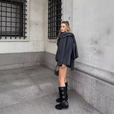 Woolen Scarf Decorated Jacket