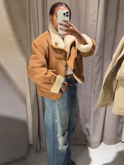 Faux Suede Fur Reversible Jacket