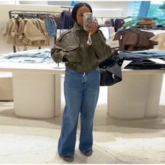 Lace-Up Leather Jacket