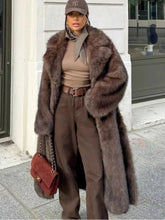 Brown Faux Fur Long Coat