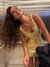 Golden Mini Sling Dress