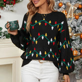Women’s Lantern Sleeve Christmas Knit Sweater