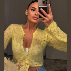 Hollow Out Knit Cardigan