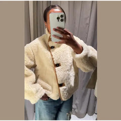 Faux Leather Warm Coat