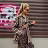 Plaid Lapel Button Shirt