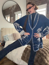 Boho Print Knit Cardigan