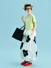 Adjustable Waist Floral Maxi Skirt