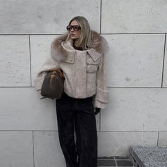 Fur Collar Woolen Coat
