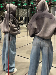 High Waist Letter Jeans