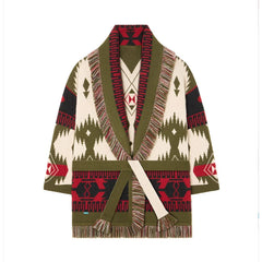 Boho Print Knit Cardigan