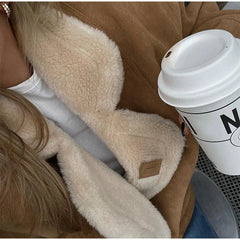 Faux Leather Warm Coat