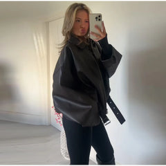 Lace-Up Leather Jacket