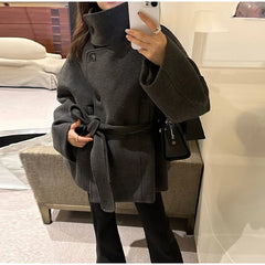 Woolen Double-Breasted Coat