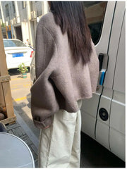 Short Woolen Round Neck Jacket