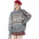 Vintage Elk Jacquard Christmas Sweater