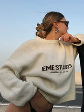 Letter Print O-Neck Knit Sweater