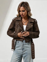 Faux Suede Cropped Jacket
