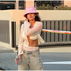 Hollow Out Knit Cardigan