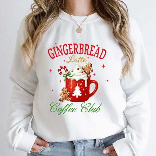 Christmas Gingerbread Latte Print Sweatshirt
