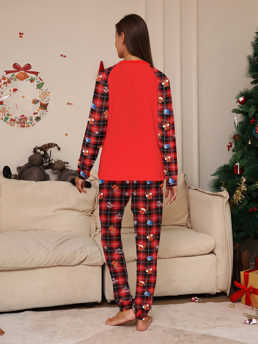 Reindeer "Merry Christmas" Print Pajama Set
