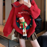 Y2K Christmas Print Sweater