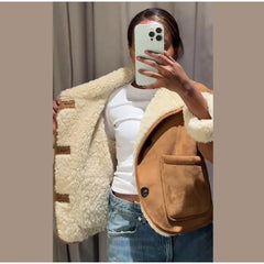 Faux Leather Warm Coat