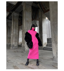 Oversized Black Faux Fur Coat