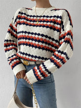 Striped O-Neck Knit Sweater