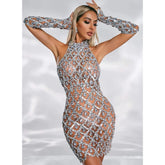 Sparkling Diamond Sequin Mini Dress