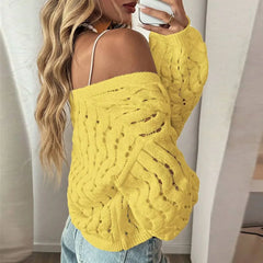 V-neck Crochet Knit Cardigan