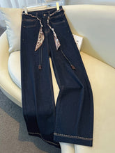 Blue Wide-Leg Denim Jeans