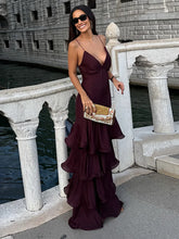 Ruffled Sling Backless Dress